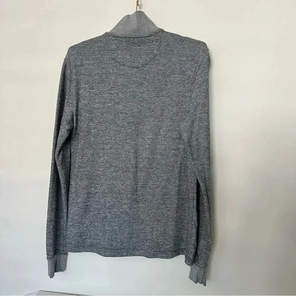 Penguin 1/4 Zip Sweater Heather Black/Gray Textured Size Medium High Neck - Picture 3 of 11
